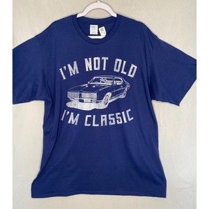 Port & Co Royal Blue Tee Shirt "I'm Not Old I'm Classic" Car Graphic  Size 2XL